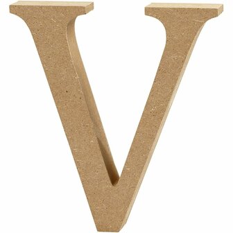 Houten letter V MDF 8 cm