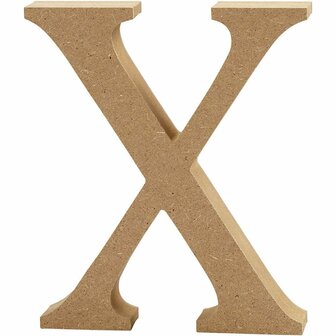 Houten letter X MDF 8 cm