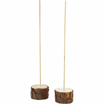 Houten Display Met Ronde Voet - DIY Houten Displayset - Creatieve Kaartenhouder Voor Foto&#039;s &amp; Decoratie - Hoogwaardige Kwaliteit - Duurzaam Hout - 25 cm - 2-delig