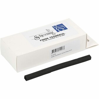 Houtskool sticks, L: 15 cm, afm 10x10 mm, 18 stuk/ 1 doos