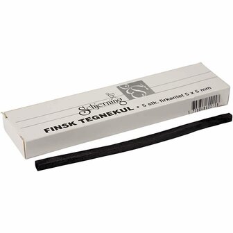Houtskool sticks, L: 15 cm, afm 5x5 mm, 5 stuk