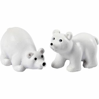 Ijsberen Beeldjes - Home Decor Ijsberen - Hars Beeldjes Wit - Decoratieve Ijsberen Figuren - Kleine Ijsberen Voor Interieur - 4,5 cm - 2 Stuks