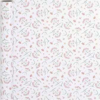 Inpakpapier, bloemen, B: 50 cm, 80 gr, 5 m/ 1 rol