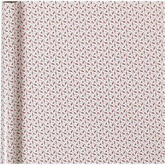 Inpakpapier, rood, wit, trompet, B: 70 cm, 80 gr, 4 m/ 1 rol