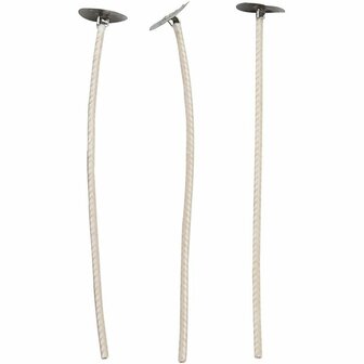 Kaarsenlont - Lont - Kaarsen Maken Lont - Kaarsenkoord - Wick - Vezeldraad - Brandkoord - Met Was - Dikte 2 mm - Lengte 10 cm - 50 Stuks