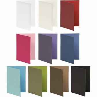 Kaart, diverse kleuren, afmeting kaart 10,5x15 cm, Inhoud kan vari&euml;ren , 250 gr, 30 doos/ 1 doos