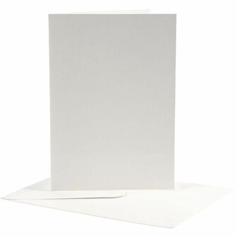 Kaarten en enveloppen, off-white, afmeting kaart 12,5x17,5 cm, afmeting envelop 14x19 cm, 10 set/ 1 doos