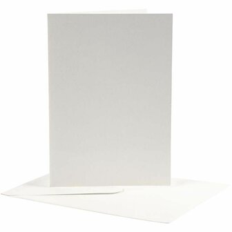 Kaarten En Enveloppen - Kaartenset - Dubbelzijdige Kaarten - DIY - Kaarten Maken - Off-White - 12,5x17,5cm - 220 Gram - Envelop: 14x19cm - 10 Sets