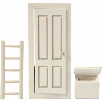 Kabouterdeur - DIY Deur Voor Huis - Houten Poppenhuis Deur - Creatieve Decoratie Deur - DIY Kabouterdeuren - Formaat 8x18cm - 1 Set