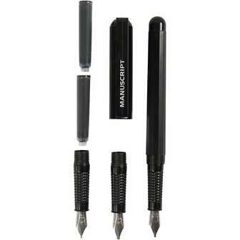 Kalligrafeer set voor beginners, zwart, B: 0,85-1,6 mm, 1 set