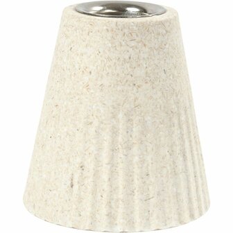Bamboe Kandelaar - 7 cm Hoog - 6,8 cm Diameter - Metalen Inzetstuk voor Kaarsen - Milieuvriendelijk &amp; Te Decoreren met Acrylverf of Porseleinstiften