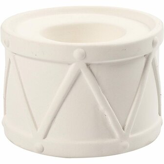 Terracotta Kandelaar - Witte Terracotta Waxinelichthouder - Kandelaar Voor Kaarsen - DIY Kandelaar Decoratie - H: 6,6 cm, D: 9,3 cm - 2 Stuks