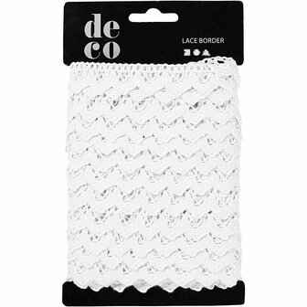 Kanten Lint - Wit Rustiek Gehaakt Lint - DIY Decoratie Voor Knutselprojecten - Breedte 19 mm - Lengte 10 meter - 1 rol - Vintage Lint - Bruiloftsdecoratie - Handwerkaccessoires