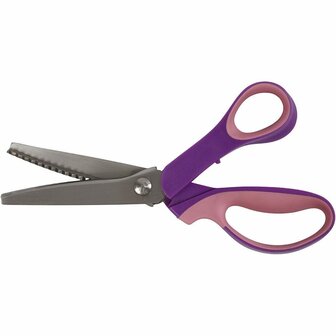 Kartelschaar Rechtshandig - Decoratieve Schaar - Kartelrand Knippen - Hobby Knutsel Schaar - Golfschaar - Stoffenschaar Met Kartelrand - DIY Snijgereedschap - L 23,5 cm - 1 Stuk
