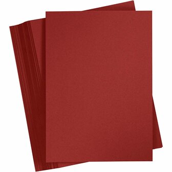 Karton - Hobbykarton - Rood - Bordeaux Rood - DIY - Knutselen - A4 - 21x29,7cm - 180 grams - Creotime - 100 vellen