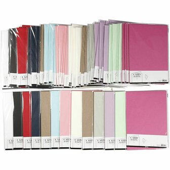 Karton - diverse kleuren - A4 - 21x29,7cm - 220 grams - Creotime - 12x10 vellen