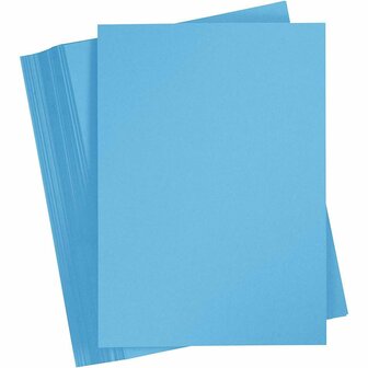 Blauw Karton 180 Grams - Blauw A4 Karton - Hobbykarton - Stevig Papier - Blauw A4 Papier 180 grams - Knutselpapier Knutselkarton - Helder Blauw - 21x29,7 cm - A4 - 100 Vellen