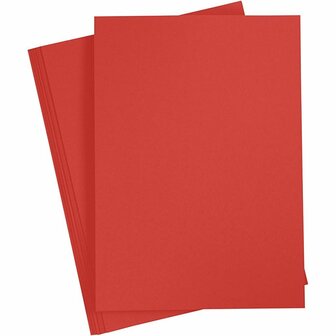 Rood Karton 180 Grams - Rood A4 Karton - Hobbykarton - Stevig Papier - Rood A4 Papier 180 grams - Knutselpapier Knutselkarton - Helder Rood - 21x29,7 cm - A4 - 20 Vellen