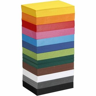 Karton 180 Grams - 12 Verschillende Kleuren A6 Karton - Hobbykarton - Stevig Papier - A6 Papier 180 grams - Knutselpapier Knutselkarton - A6 - 10,5x14,8cm - 1200 vellen