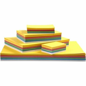 Karton 180 Grams - 13 Verschillende Vrolijke Kleuren A3, A4, A5, A6 Karton - Hobbykarton - Stevig Papier - A3, A4, A5, A6 Papier 180 grams - Knutselpapier Knutselkarton - 1500 Vellen