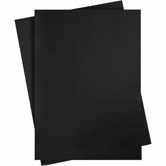 Karton - Zwart - Hobbykarton - Tekenpapier - DIY - Knutselen - Tekenen - Schilderen - A2 - 42x60cm - 180 grams - 10 vellen
