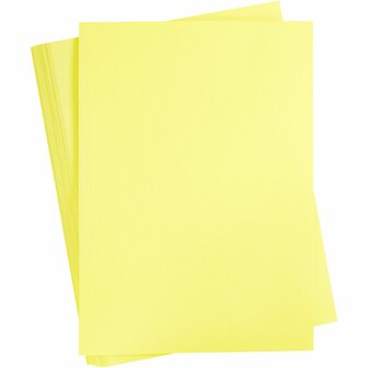 Geel Karton 180 Grams - Geel A2 Karton - Hobbykarton - Stevig Geel Papier - A2 Geel Papier 180 grams - Knutselpapier Knutselkarton - Kanariegeel - 42 x 60 cm - A2 - 100 Vellen