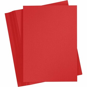Rood Karton 180 Grams - Rood A4 Karton - Hobbykarton - Stevig Papier - Rood A4 Papier 180 grams - Knutselpapier Knutselkarton - Kerstrood - 21x29,7 cm - A4 - 100 Vellen