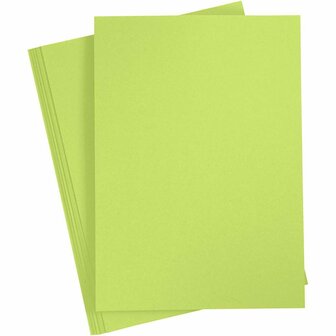 Groen Karton 180 Grams - Groen A4 Karton - Hobbykarton - Stevig Papier - Groen A4 Papier 180 grams - Knutselpapier Knutselkarton - Lime Groen - 21x29,7 cm - A4 - 20 Vellen
