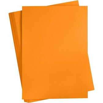 Oranje Karton 180 Grams - Oranje A2 Karton - Hobbykarton - Stevig Oranje Papier - A2 Oranje Papier 180 grams - Knutselpapier Knutselkarton - Mandarijn - 42 x 60 cm - A2 - 100 Vellen