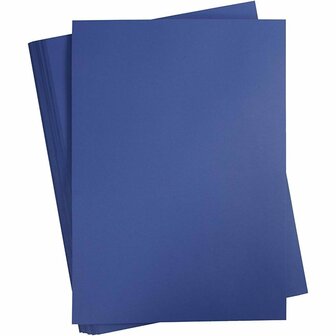 Blauw Karton 180 Grams - Blauw A2 Karton - Hobbykarton - Stevig Blauw Papier - A2 Blauw Papier 180 grams - Knutselpapier Knutselkarton - Middernachtblauw - 42 x 60 cm - A2 - 100 Vellen