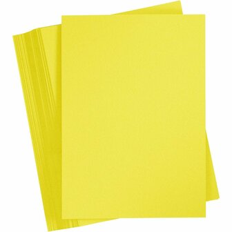 Karton - Hobbykarton - Geel - Sun Yellow - DIY - Knutselen - A4 - 21x29,7cm - 180 grams - 100 vellen