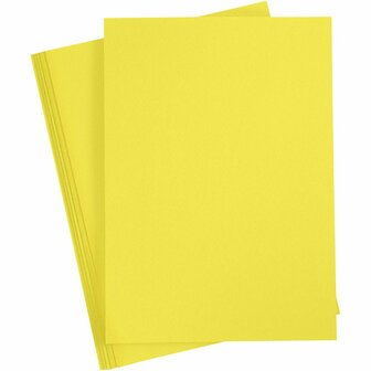 Geel Karton 180 Grams - Geel A4 Karton - Hobbykarton - Stevig Papier - Geel A4 Papier 180 grams - Knutselpapier Knutselkarton - Sun Yellow - 21x29,7 cm - A4 - 20 Vellen