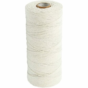 Katoendraad - Licht Naturel - 100% Katoengaren - DIY Macrame Decoratie - Hobby Garen - Haken En Breien Garen - Gewicht 250gr - Lengte 700m - 1 Rol