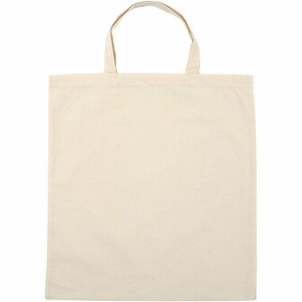 Herbruikbare Katoenen Tas - DIY Stoffentas - Duurzame Boodschappentas - Milieuvriendelijk, Wasbaar &amp; Geschikt voor Bedrukking - Perfect voor Personaliseerbare Projecten - 42x38 cm