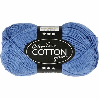 Katoengaren, blauw, afm 8/4, L: 170 m, 50 gr/ 1 bol