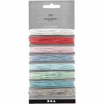 Katoenkoord - Waxed Koord - Sterke Kleuren - DIY Macrame Koord - Hobby Koord Voor Handwerk - Dikte 2mm - Lengte 25m - 10 Rollen