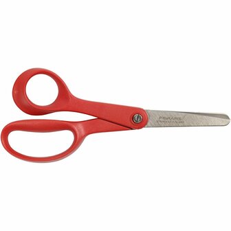 Fiskars Kinderschaar Linkshandig - Veilig Knippen Voor Kinderen - RVS Schaar - Comfort Grip - Linkshandige Schaar - Educatieve Schaar - 14 cm - 1 Stuk