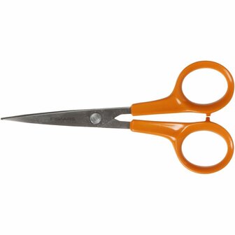Precisie Schaar - Oranje Schaar - DIY Gedetailleerd Knippen - Creatieve Hobby Schaar - Lengte 13cm - Fiskars Precisie Gereedschap - 1 Stuk