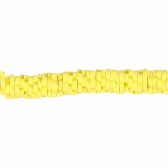 Klei kralen, geel, d 5-6 mm, gatgrootte 2 mm, 145 stuk/ 1 doos