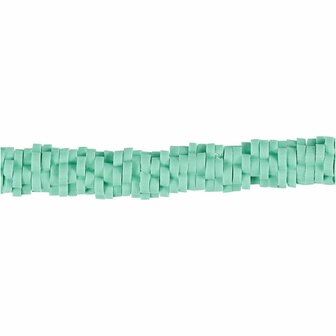 Klei kralen, groen, d 5-6 mm, gatgrootte 2 mm, 145 stuk