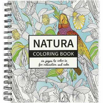 DIY Kleurboek - Natura Thema - Creatieve Kleurplaten - Formaat 19,5x23cm - 64 Pagina&#039;s - Voor Volwassenen en Kinderen - 1 Stuk