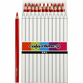 Dikke Driehoekige Kleurpotloden - Ergonomische Kleurpotloden - Jumbo Tekenpotloden - Kindvriendelijke Kleurpotloden - Extra Grip Kleurpotloden - School Kleurpotloden - Rood - L 17,45 cm - Vulling 5 mm