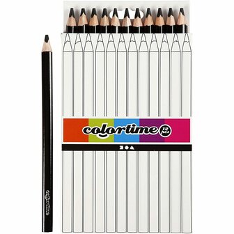 Kleurpotloden - Zwarte Potloden - JUMBO Formaat - Creatieve Potloden Voor Tekenen - DIY Zwarte Potloden - Hobby Schrijfpotloden - Grote Tekenkleur Potloden - L: 17,45cm - Vulling 5mm - Set Van 12 Stuk