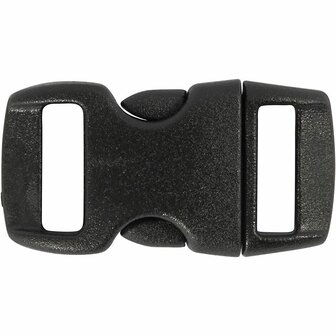 Klik Sluiting - Zwarte Kunststof Gesp - DIY Gesp Voor Accessoires, Rugzakken &amp; Riemen - Geschikt Voor Diverse Toepassingen - Lengte 29 mm - Breedte 15 mm - Gatgrootte: 3x11 mm - Set van 4 Stuks