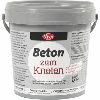 Kneedbeton - Grijs Beton - DIY Beton Voor Creatieve Projecten - Hobby Beton Voor Handwerk - Decoratief Kneedbaar Beton - Gewicht 1500gr - 1 Stuk