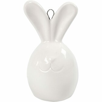 Konijn - Kleine Witte Konijnen - DIY Konijn Decoratie - Papieren Konijnenfiguren voor Knutselen - 6,7x3,6 cm - Wit - 12 Stuks