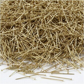 Kopspelden - Gouden Kopspelden Voor Kleding &amp; Stoffen - DIY Stevige Spelden Voor Creatieve Projecten - Geschikt Voor Naaiwerk &amp; Textiel - L: 18 mm - Dikte 0,6 mm - Gewicht 500 gr