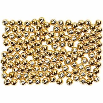 Kralen - Parels - Imitatie - Goud - Sieraden maken - Goudkleurige Kraaltjes - Diameter: 2,7mm - Gatgrootte: 0,7mm - 150 stuks