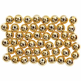 Kralen - Goudkleurige Parels - DIY Sieraden Maken - Perfect Voor Armbanden &amp; Kettingen - Imitatie Parelkralen - Hoge Kwaliteit - Diameter: 5 mm - Gatgrootte: 0,7 mm - Creotime - 100 Stuks