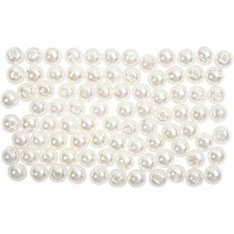 Kralen - Parels - Imitatie - Parelmoer - Sieraden maken - Parelmoerkleurige Kraaltjes - Diameter: 4mm - Gatgrootte: 0,7mm - 150 stuks